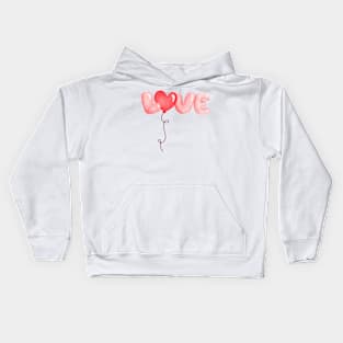 Love is in the Air Valentines Day Heart Bubble Sweetie Pink Premium Kids Hoodie